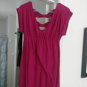BOGO Magenta bow back dress NWT
